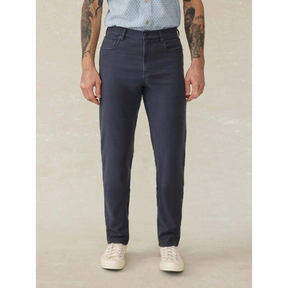 Faherty Stretch Terry 5-Pocket Pants Navy NWT Size 30 x 32 - Picture 1 of 8